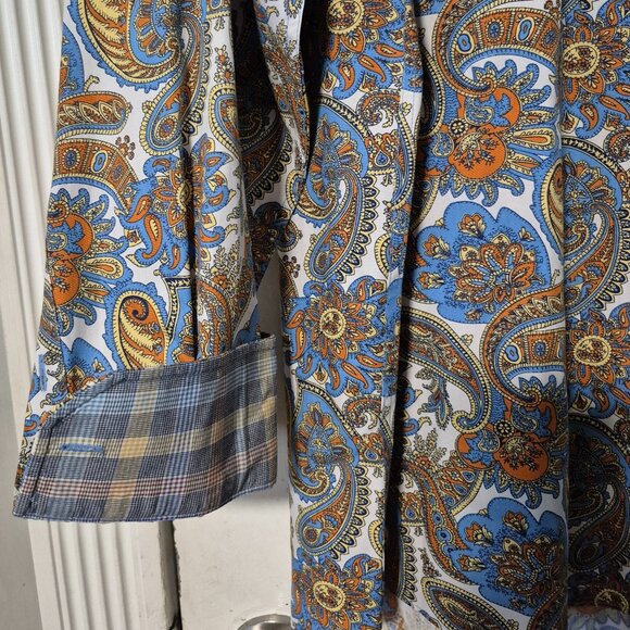 Alan Flusser Shirt Mens Large Paisley Multicolor Button Up Long Sleeve Retro - Picture 5 of 6